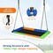 60 Inch Tree Swing with Strong Steel Frame and Oxford Cloth Seat for Garden Yard and Family Fun